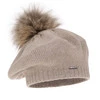 Dámský zimní baret béžový merino vlnená Bonnie