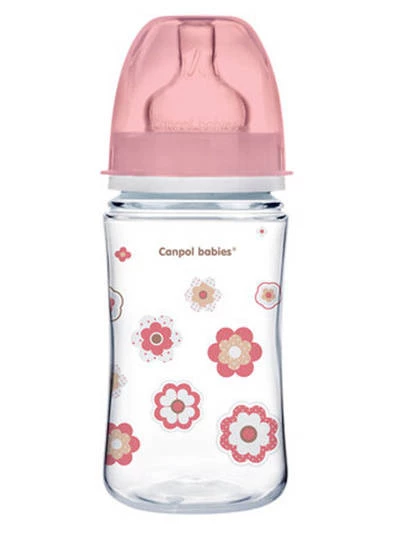 Canpol antikoliková láhev 240 ml - růžové květy