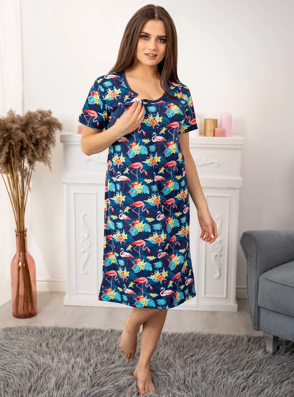 Těhotenská košilka Bahama Flamingos