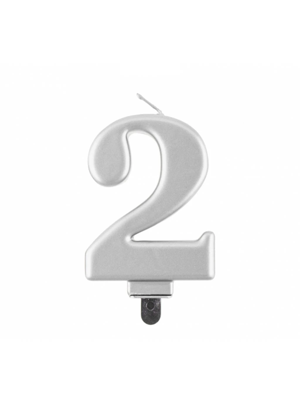Svíčka B&C číslo "2" - Stříbrná metalíza