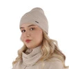 Dámský jarní/zimní set: čepice a šála camel 100% extra fine merino vlna Melpomena