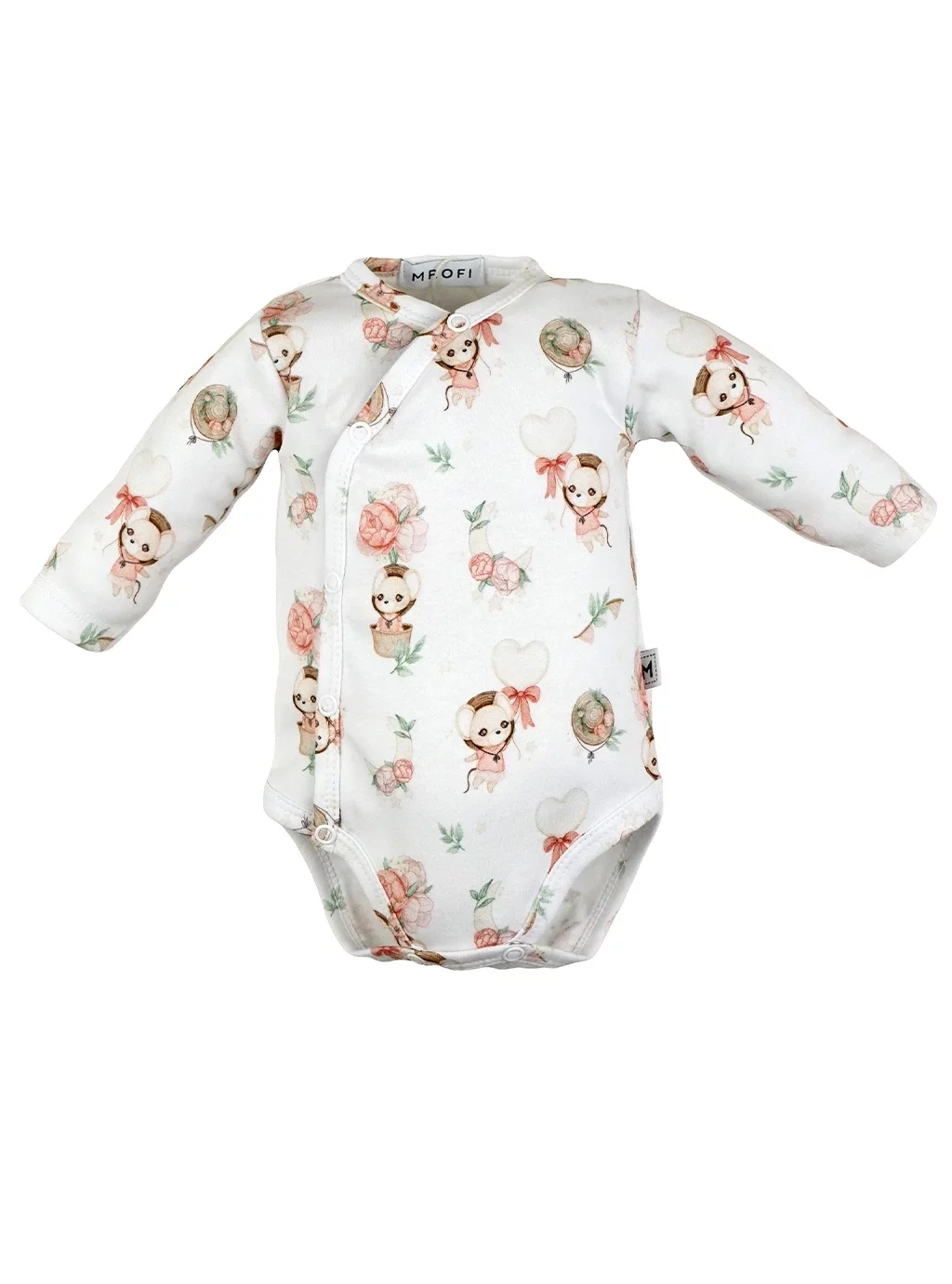 Kojenecké body s obálkou basic - růžové