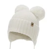 Chlapecká zimní čepice, bílá, 100% merino vlněná, podšitá vlněným polarem, Kovu