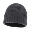 Pánská zimní čepice šedá 100% extrafine merino vlněná bezešvá Bruner