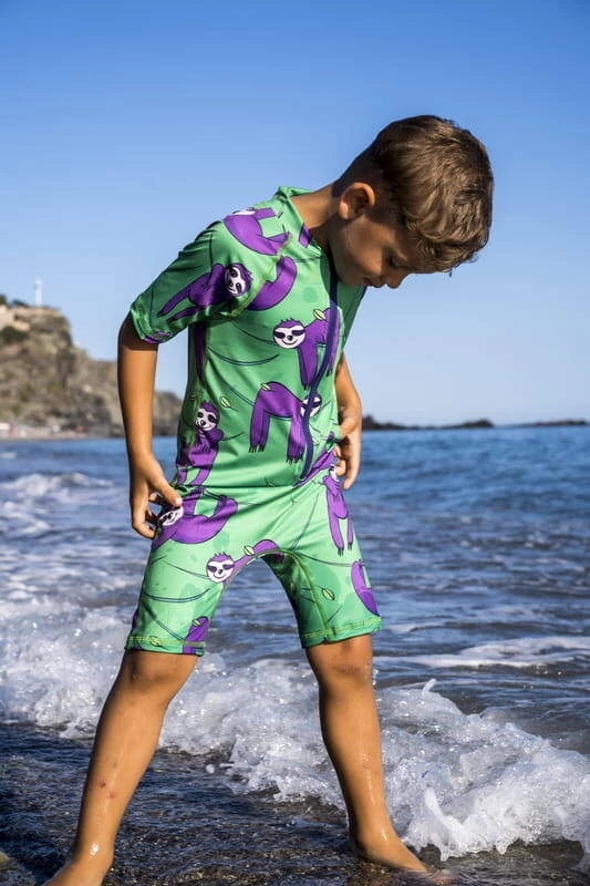 Zelené plavky Lenochod UPF50+