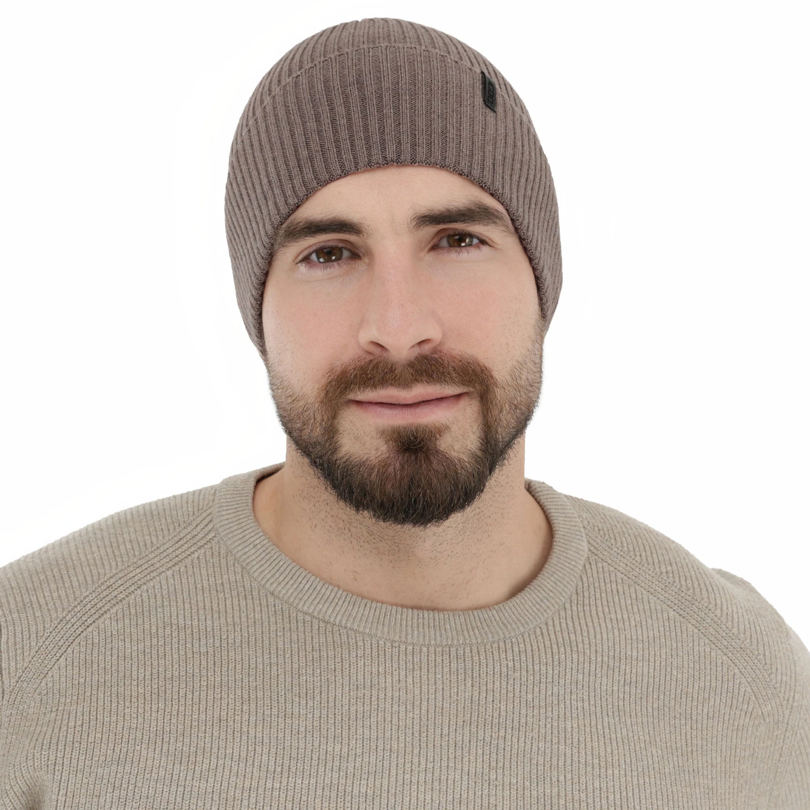 Pánská zimní čepice šedá 100% extra fine merino vlněná Thorin