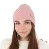 Dámská jarní/zimní čepice růžová 100% extra fine merino vlněná Sophie